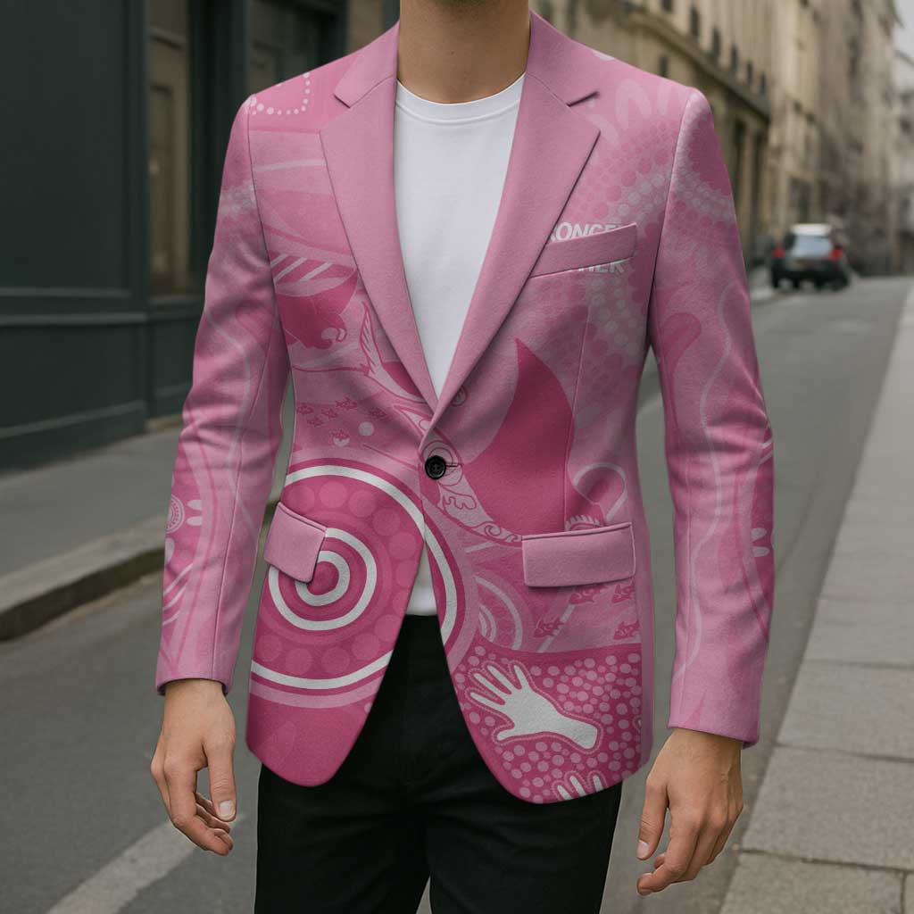 Australia Breast Cancer Awareness Blazer Pink Ribbon Manta Ray Aboriginal Art - Aussie Hoodie