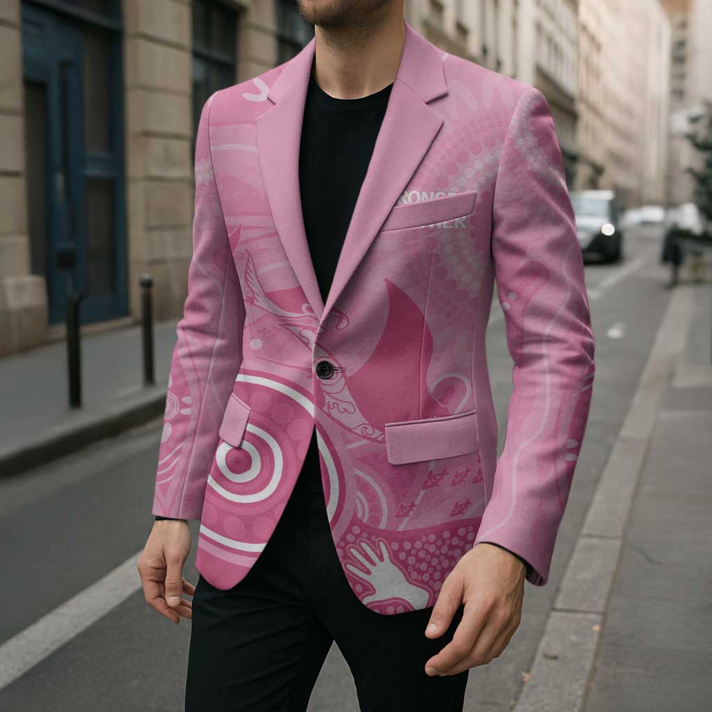Australia Breast Cancer Awareness Blazer Pink Ribbon Manta Ray Aboriginal Art - Aussie Hoodie