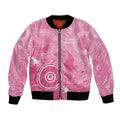 Australia Breast Cancer Awareness Bomber Jacket Pink Ribbon Manta Ray Aboriginal Art - Aussie Hoodie