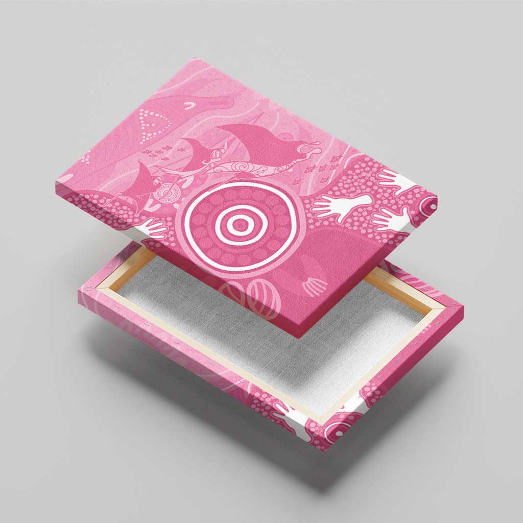 Australia Breast Cancer Awareness Canvas Wall Art Pink Ribbon Manta Ray Aboriginal Art - Aussie Hoodie