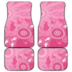 Australia Breast Cancer Awareness Car Mats Pink Ribbon Manta Ray Aboriginal Art - Aussie Hoodie