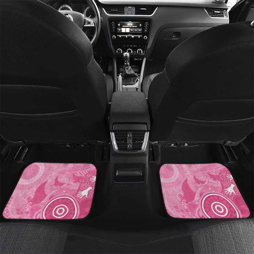 Australia Breast Cancer Awareness Car Mats Pink Ribbon Manta Ray Aboriginal Art - Aussie Hoodie