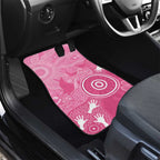 Australia Breast Cancer Awareness Car Mats Pink Ribbon Manta Ray Aboriginal Art - Aussie Hoodie