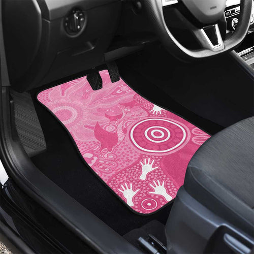 Australia Breast Cancer Awareness Car Mats Pink Ribbon Manta Ray Aboriginal Art - Aussie Hoodie