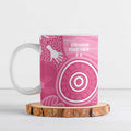 Australia Breast Cancer Awareness Ceramic Mug Pink Ribbon Manta Ray Aboriginal Art - Aussie Hoodie