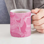 Australia Breast Cancer Awareness Ceramic Mug Pink Ribbon Manta Ray Aboriginal Art - Aussie Hoodie