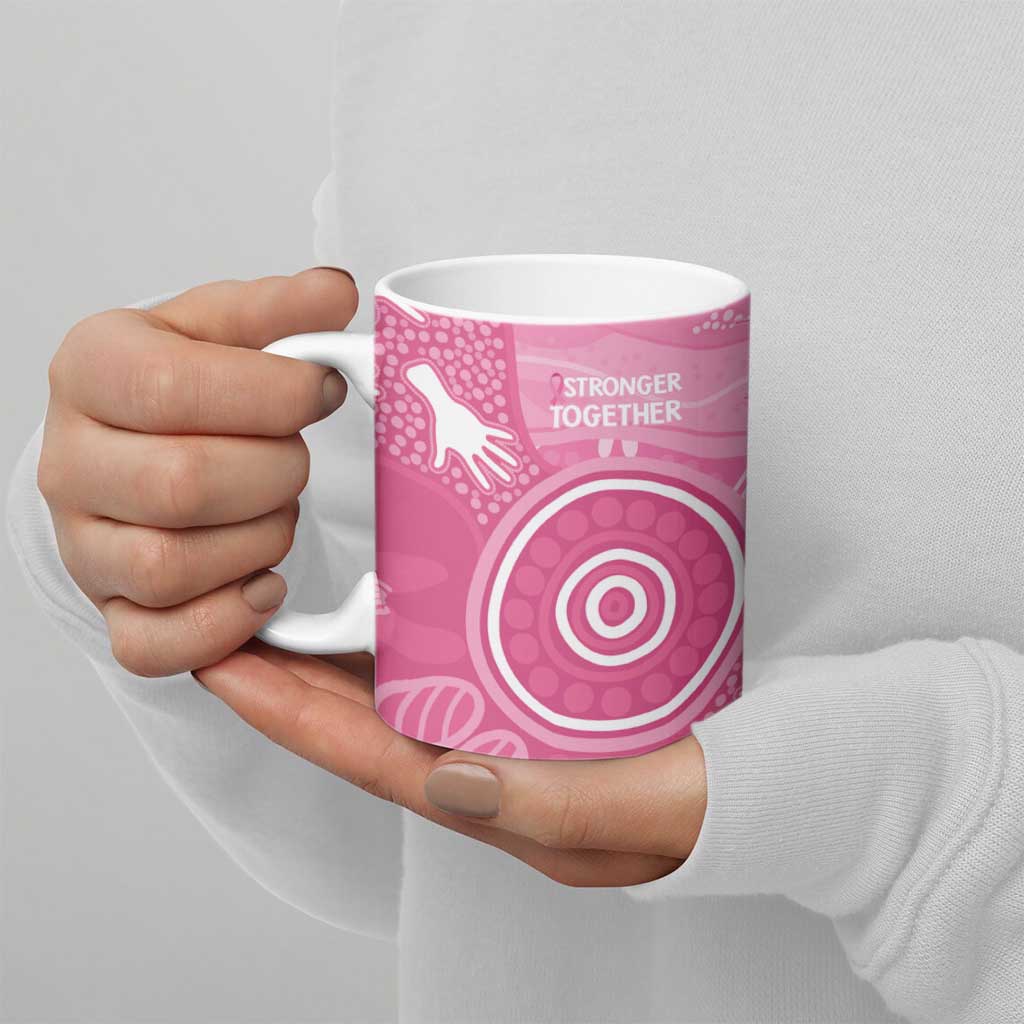 Australia Breast Cancer Awareness Ceramic Mug Pink Ribbon Manta Ray Aboriginal Art - Aussie Hoodie