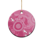 Australia Breast Cancer Awareness Ceramic Ornament Pink Ribbon Manta Ray Aboriginal Art - Aussie Hoodie