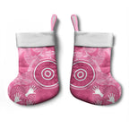 Australia Breast Cancer Awareness Christmas Stocking Pink Ribbon Manta Ray Aboriginal Art - Aussie Hoodie