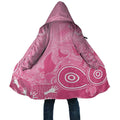 Australia Breast Cancer Awareness Cloak Pink Ribbon Manta Ray Aboriginal Art - Aussie Hoodie
