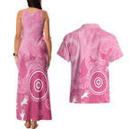 Australia Breast Cancer Awareness Couples Matching Tank Maxi Dress and Hawaiian Shirt Pink Ribbon Manta Ray Aboriginal Art - Aussie Hoodie
