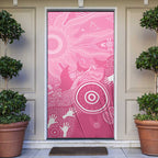 Australia Breast Cancer Awareness Door Cover Pink Ribbon Manta Ray Aboriginal Art - Aussie Hoodie