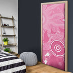 Australia Breast Cancer Awareness Door Cover Pink Ribbon Manta Ray Aboriginal Art - Aussie Hoodie
