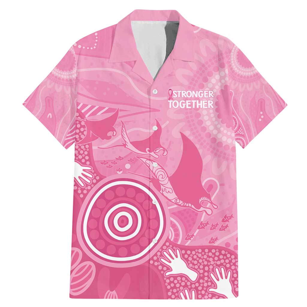 Australia Breast Cancer Awareness Family Matching Mermaid Dress and Hawaiian Shirt Pink Ribbon Manta Ray Aboriginal Art - Aussie Hoodie