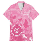 Australia Breast Cancer Awareness Family Matching Mermaid Dress and Hawaiian Shirt Pink Ribbon Manta Ray Aboriginal Art - Aussie Hoodie