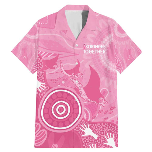 Australia Breast Cancer Awareness Family Matching Mermaid Dress and Hawaiian Shirt Pink Ribbon Manta Ray Aboriginal Art - Aussie Hoodie