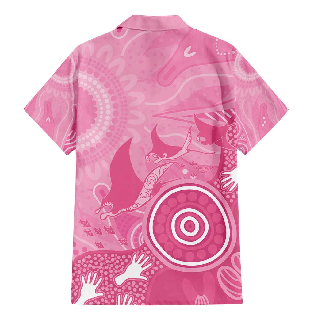 Australia Breast Cancer Awareness Family Matching Mermaid Dress and Hawaiian Shirt Pink Ribbon Manta Ray Aboriginal Art - Aussie Hoodie