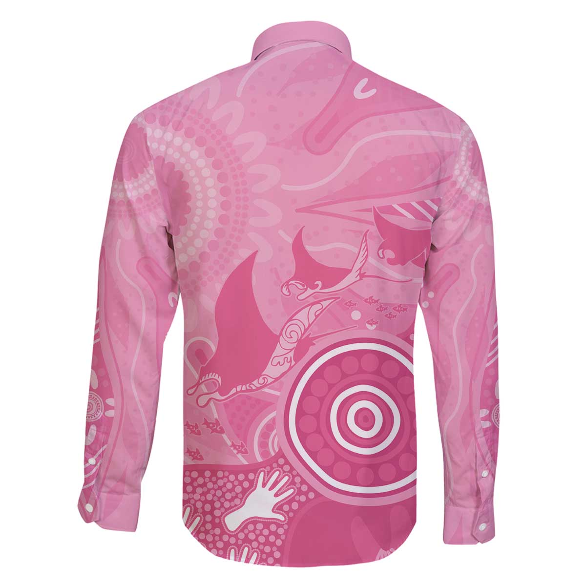 Australia Breast Cancer Awareness Family Matching Off The Shoulder Long Sleeve Dress and Hawaiian Shirt Pink Ribbon Manta Ray Aboriginal Art - Aussie Hoodie