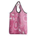 Australia Breast Cancer Awareness Grocery Bag Pink Ribbon Manta Ray Aboriginal Art - Aussie Hoodie