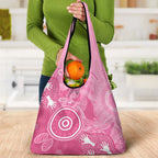 Australia Breast Cancer Awareness Grocery Bag Pink Ribbon Manta Ray Aboriginal Art - Aussie Hoodie