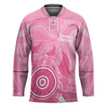 Australia Breast Cancer Awareness Hockey Jersey Pink Ribbon Manta Ray Aboriginal Art - Aussie Hoodie