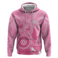 Australia Breast Cancer Awareness Hoodie Pink Ribbon Manta Ray Aboriginal Art - Aussie Hoodie