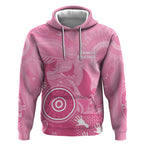 Australia Breast Cancer Awareness Hoodie Pink Ribbon Manta Ray Aboriginal Art - Aussie Hoodie