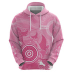 Australia Breast Cancer Awareness Hoodie Pink Ribbon Manta Ray Aboriginal Art - Aussie Hoodie