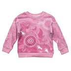 Australia Breast Cancer Awareness Kid Ugly Christmas Sweater Pink Ribbon Manta Ray Aboriginal Art - Aussie Hoodie