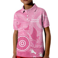 Australia Breast Cancer Awareness Kid Polo Shirt Pink Ribbon Manta Ray Aboriginal Art - Aussie Hoodie