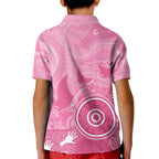 Australia Breast Cancer Awareness Kid Polo Shirt Pink Ribbon Manta Ray Aboriginal Art - Aussie Hoodie