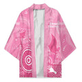 Australia Breast Cancer Awareness Kimono Pink Ribbon Manta Ray Aboriginal Art - Aussie Hoodie
