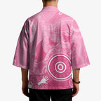 Australia Breast Cancer Awareness Kimono Pink Ribbon Manta Ray Aboriginal Art - Aussie Hoodie
