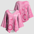 Australia Breast Cancer Awareness Kimono Sleeve Blouse Pink Ribbon Manta Ray Aboriginal Art - Aussie Hoodie