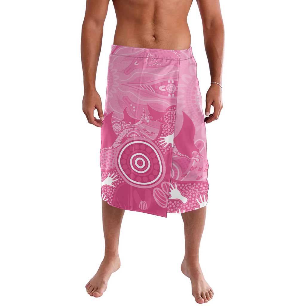 Australia Breast Cancer Awareness Lavalava Pink Ribbon Manta Ray Aboriginal Art - Aussie Hoodie