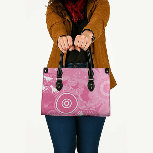 Australia Breast Cancer Awareness Leather Bag Pink Ribbon Manta Ray Aboriginal Art - Aussie Hoodie