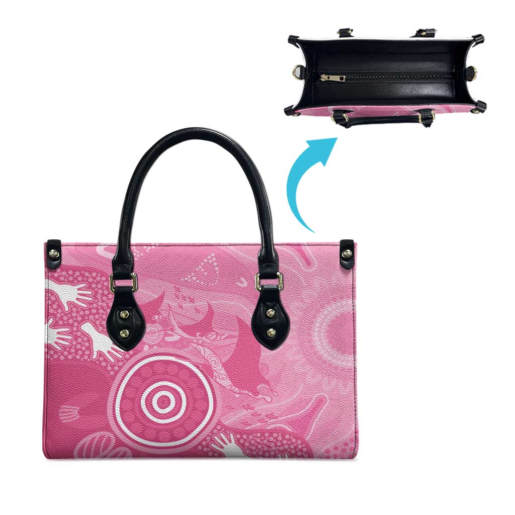 Australia Breast Cancer Awareness Leather Bag Pink Ribbon Manta Ray Aboriginal Art - Aussie Hoodie