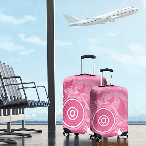 Australia Breast Cancer Awareness Luggage Cover Pink Ribbon Manta Ray Aboriginal Art - Aussie Hoodie