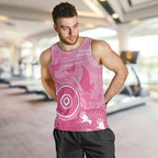 Australia Breast Cancer Awareness Men Tank Top Pink Ribbon Manta Ray Aboriginal Art - Aussie Hoodie