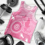 Australia Breast Cancer Awareness Men Tank Top Pink Ribbon Manta Ray Aboriginal Art - Aussie Hoodie