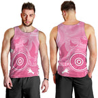 Australia Breast Cancer Awareness Men Tank Top Pink Ribbon Manta Ray Aboriginal Art - Aussie Hoodie