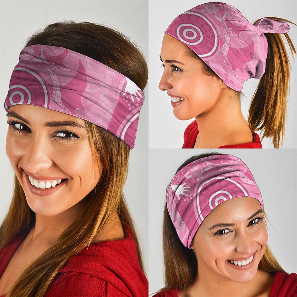 Australia Breast Cancer Awareness Neck Gaiter Pink Ribbon Manta Ray Aboriginal Art - Aussie Hoodie
