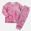 Australia Breast Cancer Awareness Christmas Pajama Set Pink Ribbon Manta Ray Aboriginal Art - Aussie Hoodie