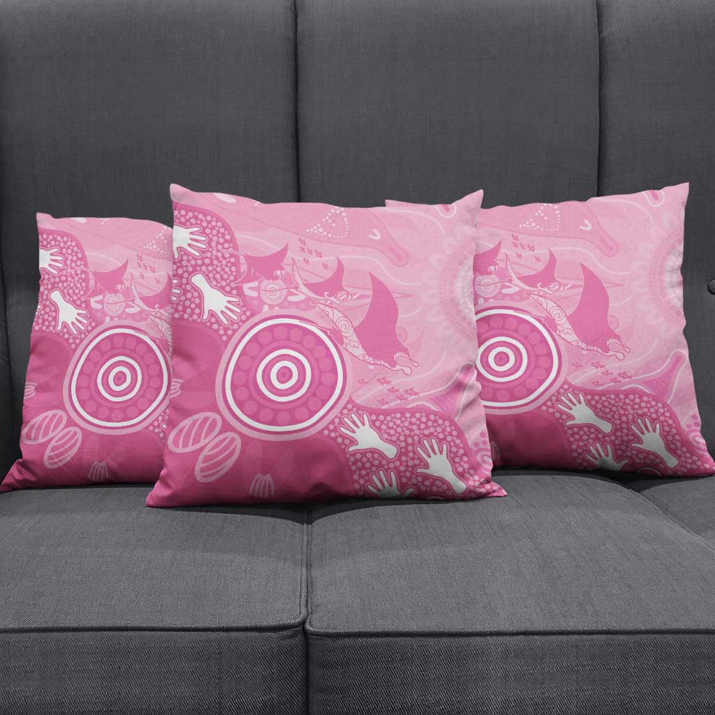 Australia Breast Cancer Awareness Pillow Cover Pink Ribbon Manta Ray Aboriginal Art - Aussie Hoodie