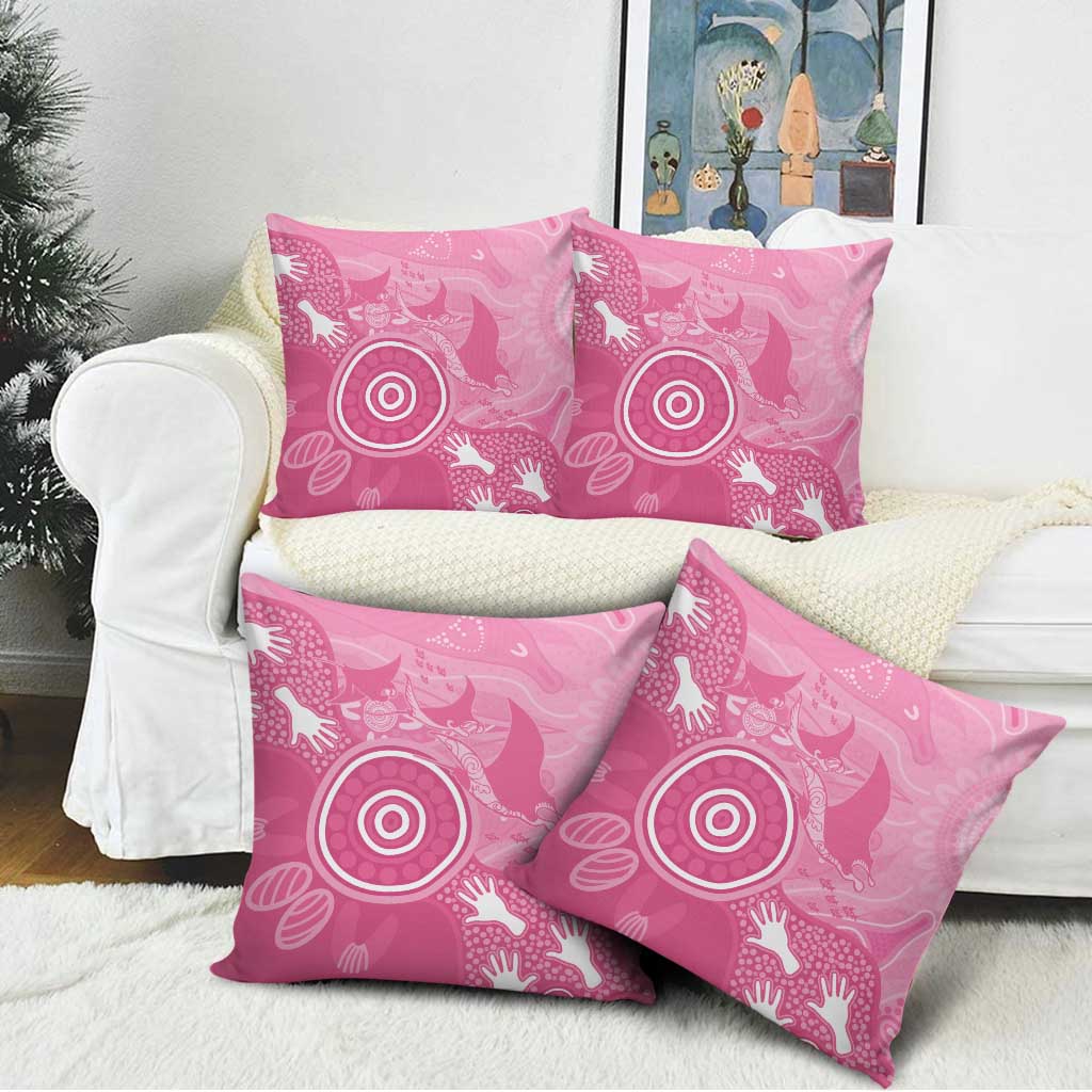 Australia Breast Cancer Awareness Pillow Cover Pink Ribbon Manta Ray Aboriginal Art - Aussie Hoodie