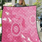 Australia Breast Cancer Awareness Quilt Pink Ribbon Manta Ray Aboriginal Art - Aussie Hoodie