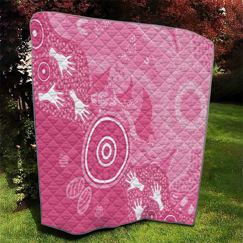Australia Breast Cancer Awareness Quilt Pink Ribbon Manta Ray Aboriginal Art - Aussie Hoodie