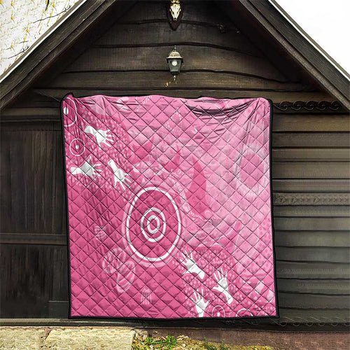 Australia Breast Cancer Awareness Quilt Pink Ribbon Manta Ray Aboriginal Art - Aussie Hoodie
