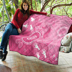 Australia Breast Cancer Awareness Quilt Pink Ribbon Manta Ray Aboriginal Art - Aussie Hoodie