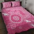 Australia Breast Cancer Awareness Quilt Bed Set Pink Ribbon Manta Ray Aboriginal Art - Aussie Hoodie
